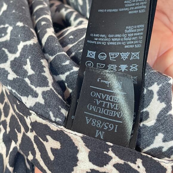 Allsaints Anya Animal Print Shirt Dress Medium Long Sleeve Button Front AND Back - Picture 8 of 12